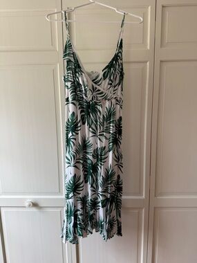 NWOT Sandy & Sid Tropical Green and White Midi Dress